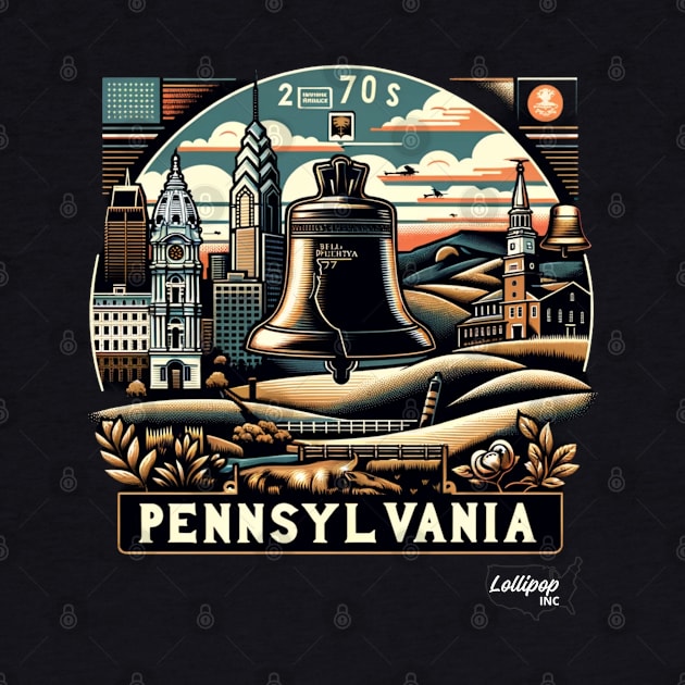 Keystone Kudos: Pennsylvania's Tribute - American Vintage Retro style USA State by LollipopINC